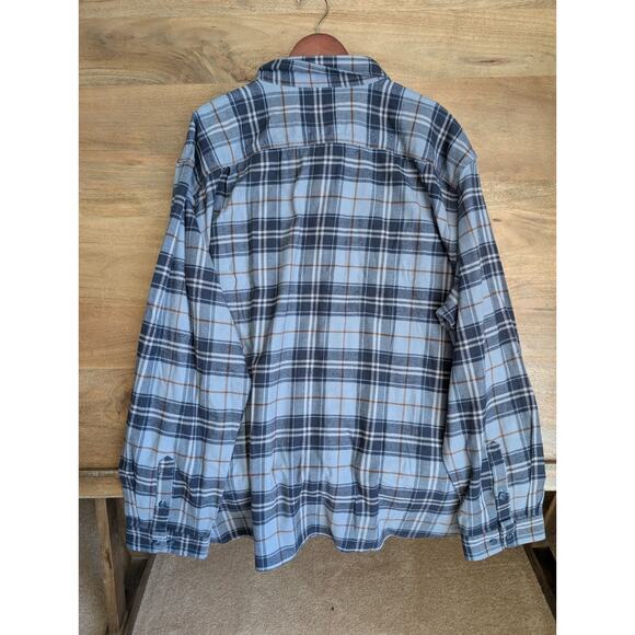 Carhartt Flannel Shirt Mens 3XL Blue Plaid Relaxed Fit Long Sleeve Button-Up NWT - Picture 2 of 5